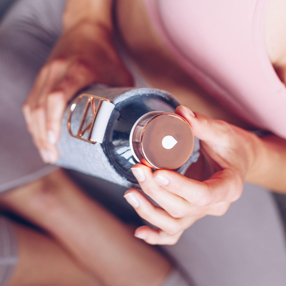 Equa - Equa - Waterfles - Mismatch Vilt Rose Gold - Waterfles - Puur Living