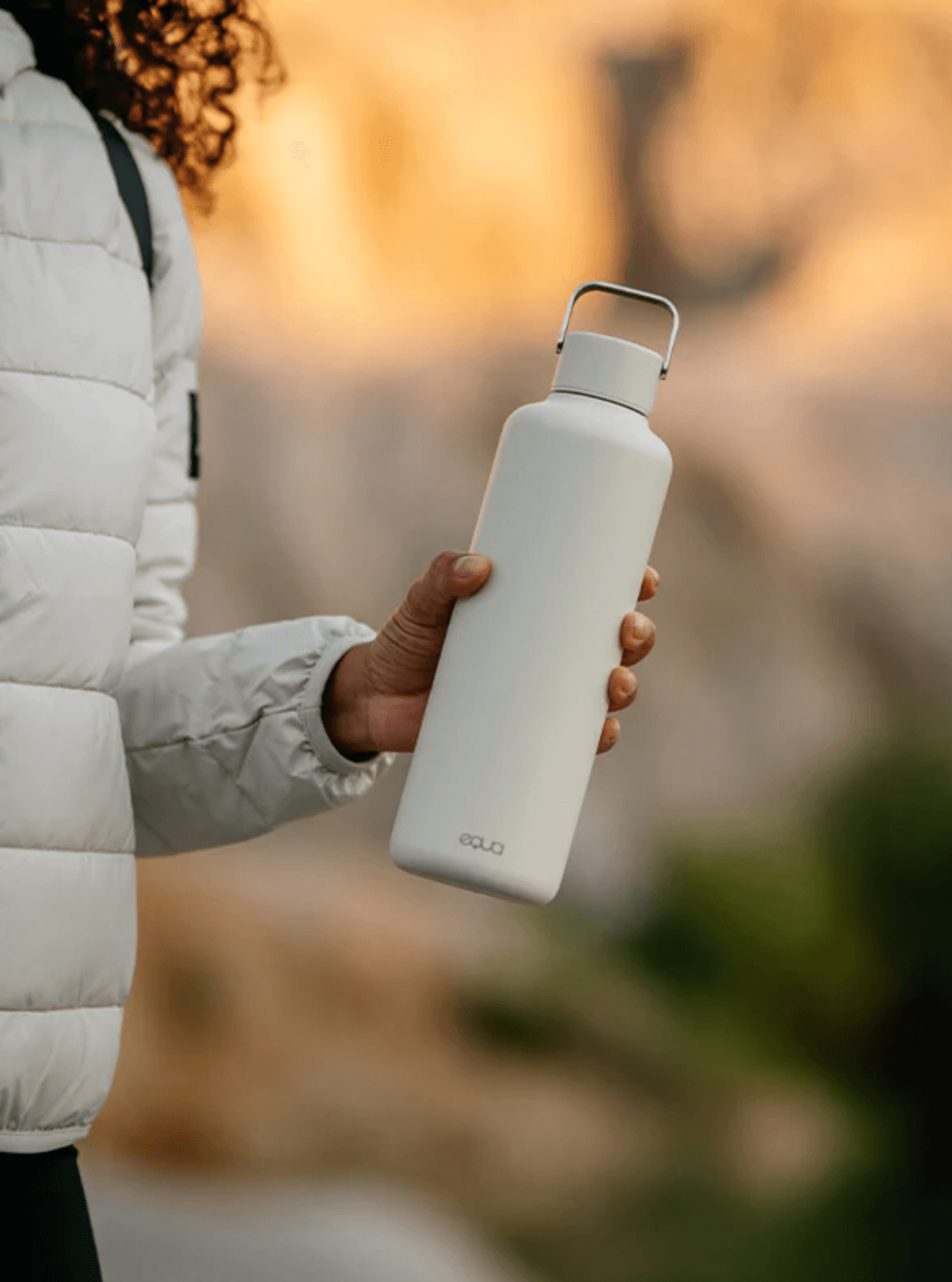 Equa - Equa - Waterfles - Stainless steel - Lightweight Timeless Off White Bottle - Waterfles - Puur Living