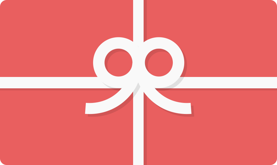 Een rode rechthoekige cadeauverpakking met een wit lint en strik, van bovenaf gezien-perfect voor het presenteren van de Puur Living - Digitale Cadeaubon - waarde te kiezen van Puur Living of je favoriete cadeaukaart.
